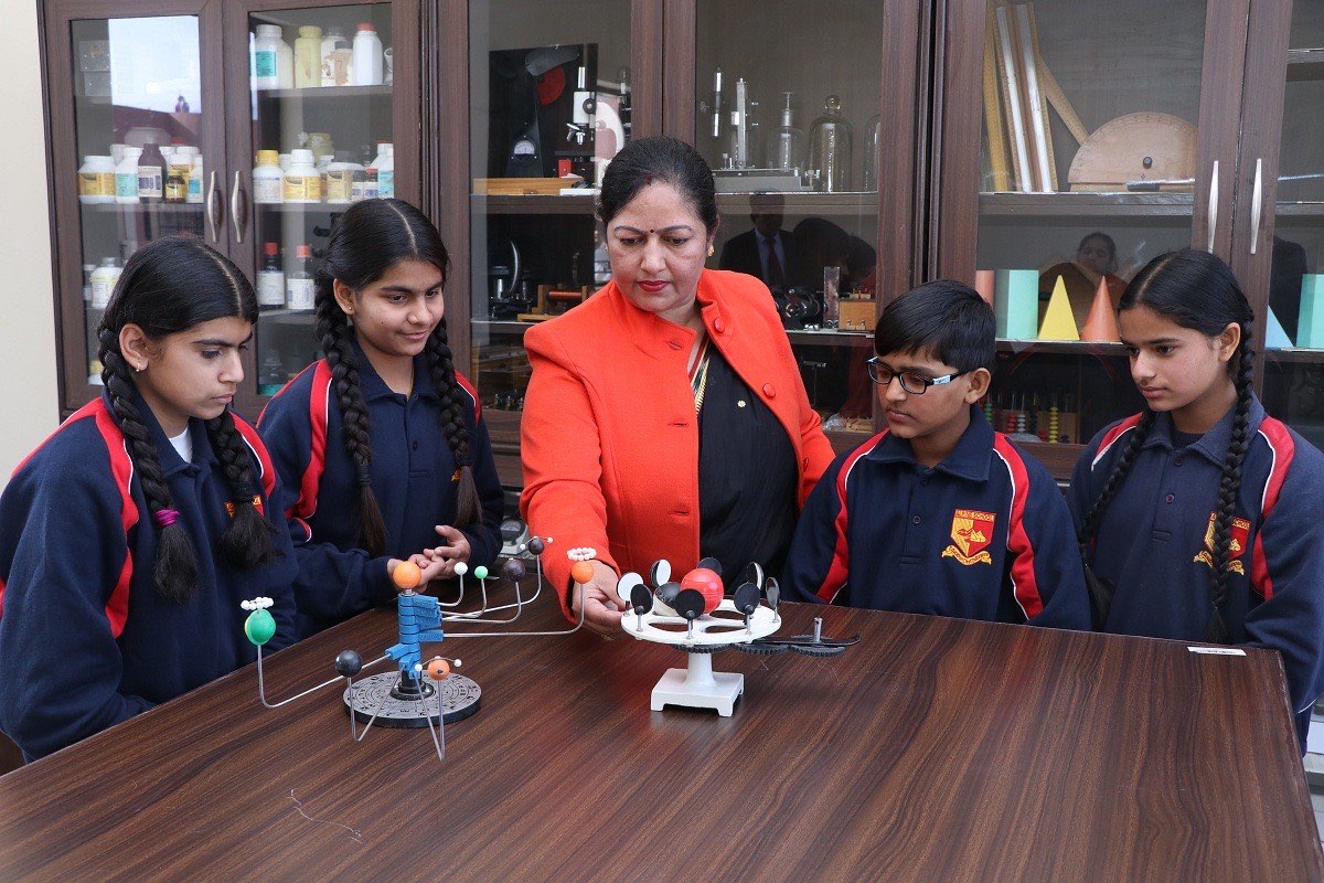 Students taking part in a school activity on campus